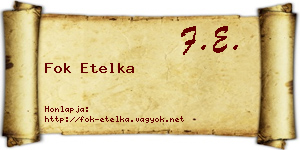 Fok Etelka névjegykártya